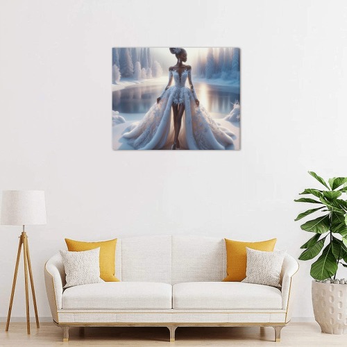 Enchanted Elegance: The Winter Wonderland Princess Upgraded Canvas Print 20"x16"