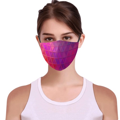mosaic triangle 5 3D Mouth Mask with Drawstring (Pack of 100) (Model M04)