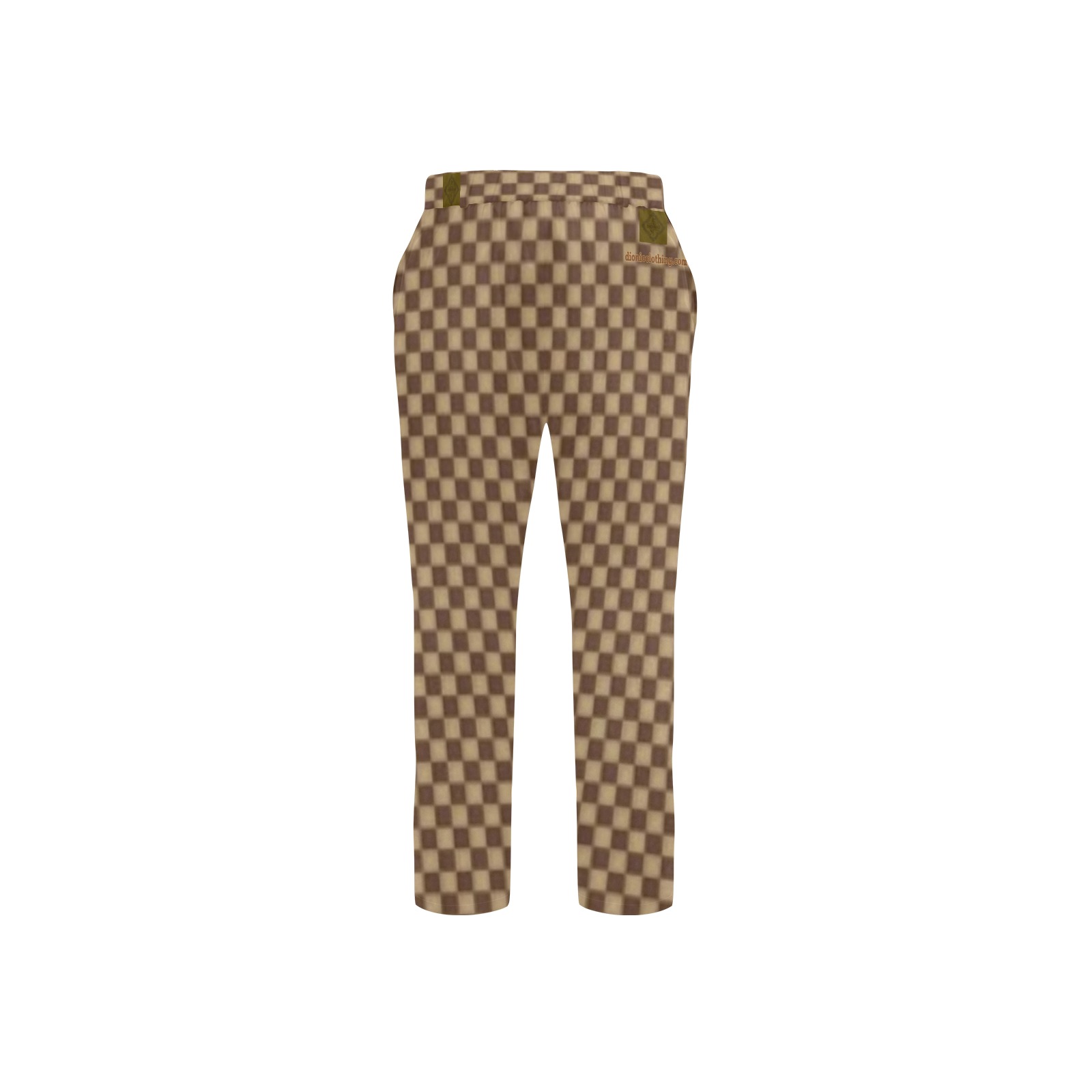 Dionio Clothing - Men's Brown Checkered Casual Trousers Men's All Over Print Casual Trousers (Model L68)