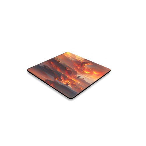 Fire_Sunset_TradingCard Square Coaster