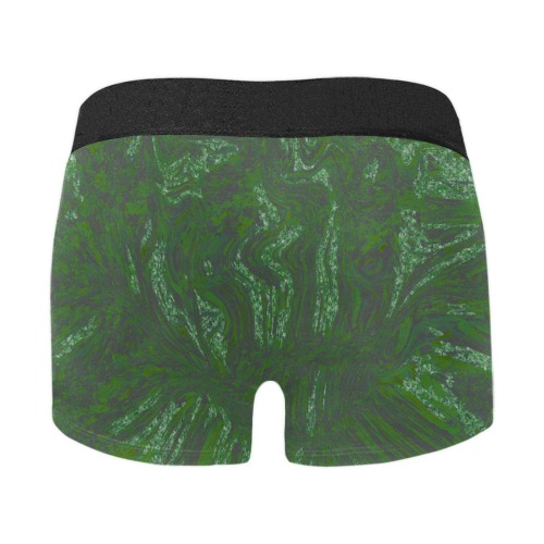 ocean storms green Men's Boxer Briefs w/ Custom Waistband (Merged Design) (Model L10)