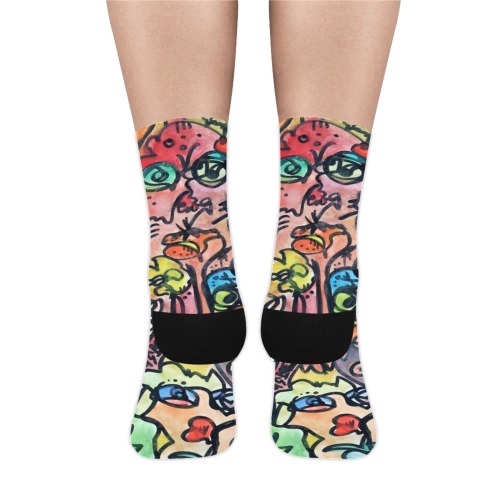 "Who" Print Crew Socks - Large | Tinybrush Trouser Socks (For Men)