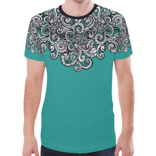 Let Your Spirit - Overlay Graphic - Teal New All Over Print T-shirt for Men (Model T45)
