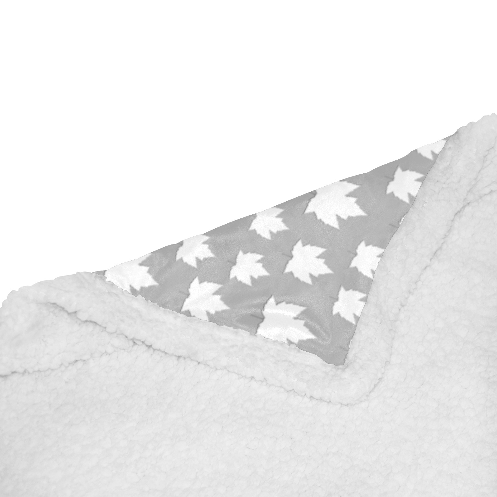 White Canada Cozy Double Layer Short Plush Blanket 50"x60"