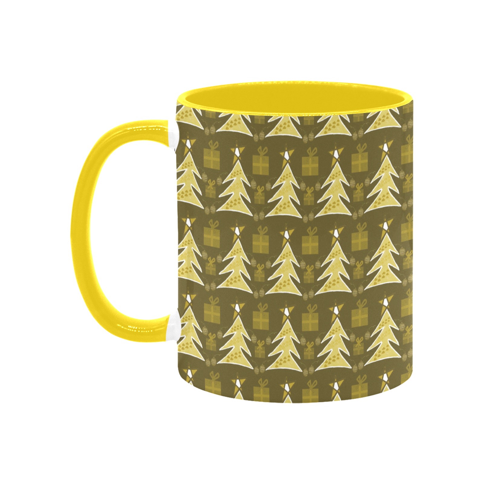 Christmas special trees pattern Custom Inner Color Mug (11oz)