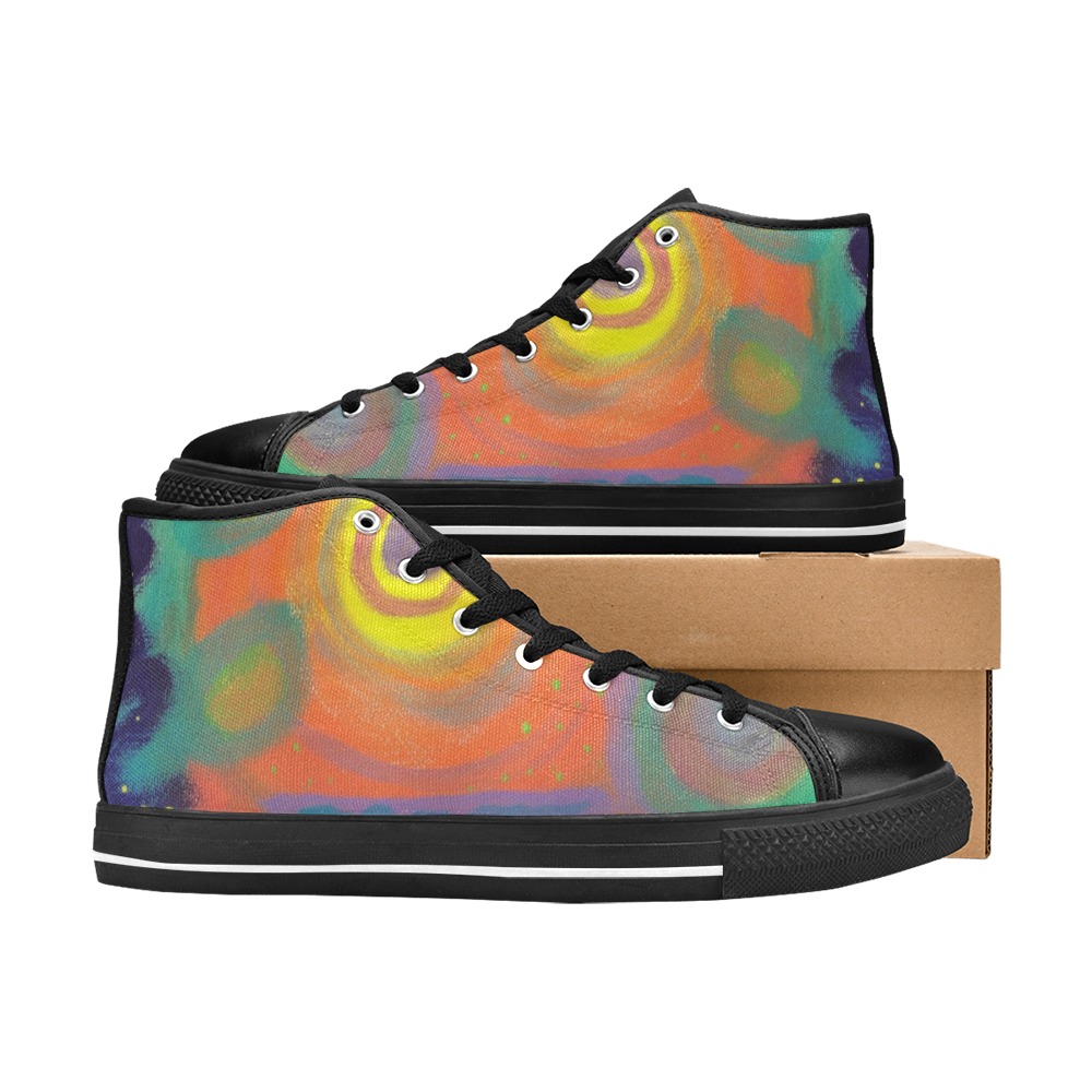 Colorful Abstract Art for Your Feet Women's Classic High Top Canvas Shoes (Model 017)