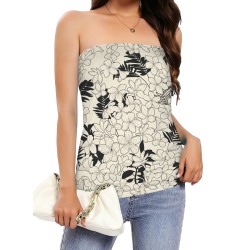 Wild blooming plumeria BB-1 Women's Long Tube Top (Model T84)