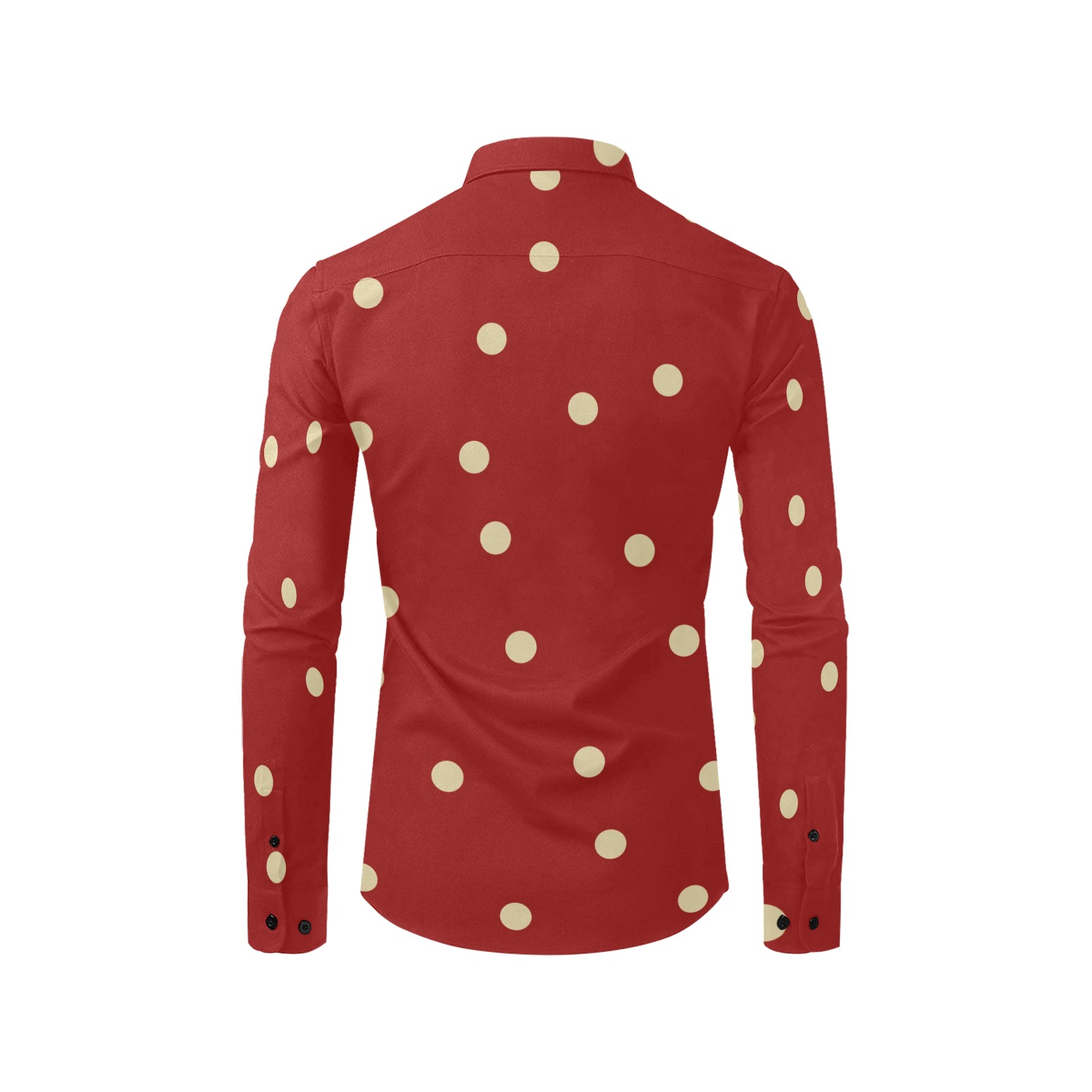 dots on red Men's All Over Print Casual Dress Shirt (Model T61)