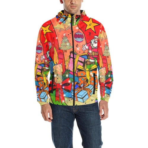 Christmas 2024 by Nico Bielow All Over Print Quilted Windbreaker for Men (Model H35)