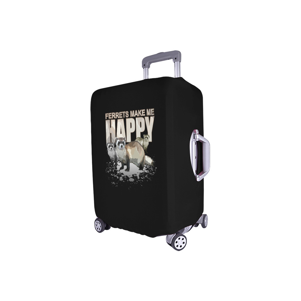 Ferrets Make Me Happy Luggage Cover/Small 18"-21"