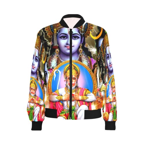 HINDUISM All Over Print Bomber Jacket for Women (Model H36)