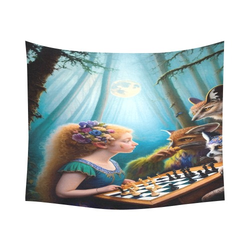 The Call of the Game 6_vectorized Cotton Linen Wall Tapestry 60"x 51"