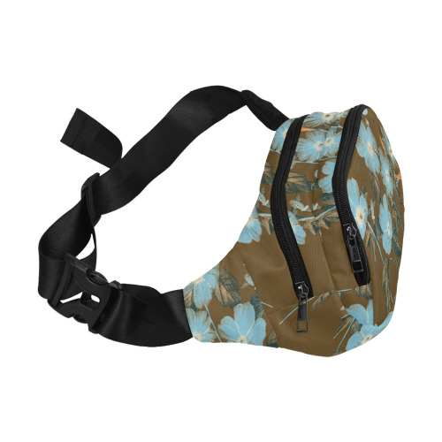 Rustic Blue Floral Bouquet Fanny Pack/Small (Model 1677)