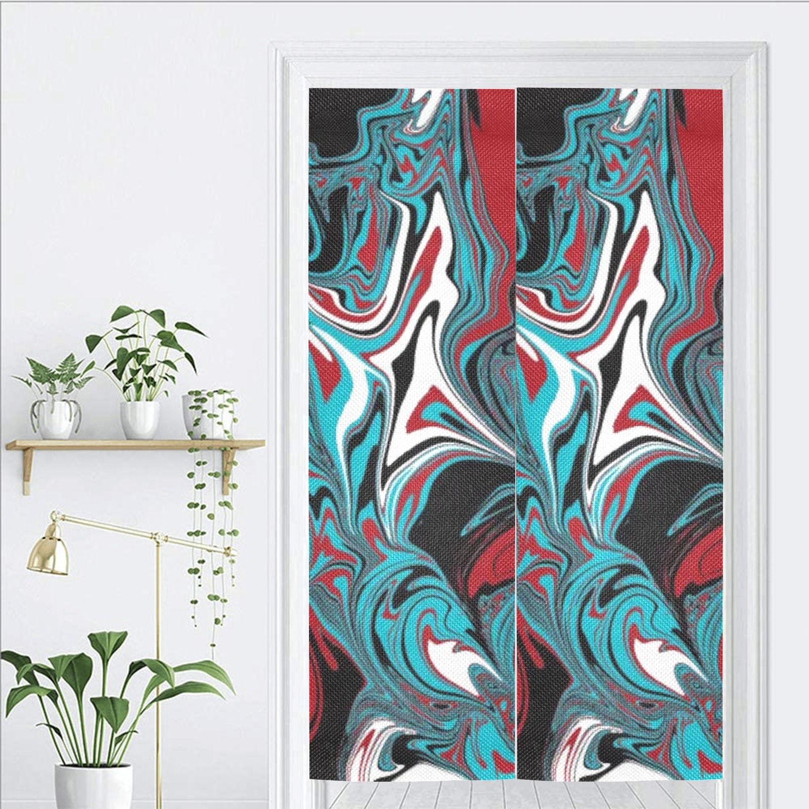 Dark Wave of Colors Door Curtain Tapestry