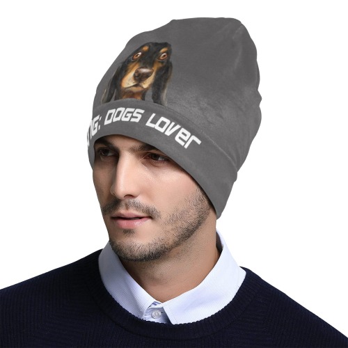 Warning: Dogs Lover - Dachshund All Over Print Beanie for Adults
