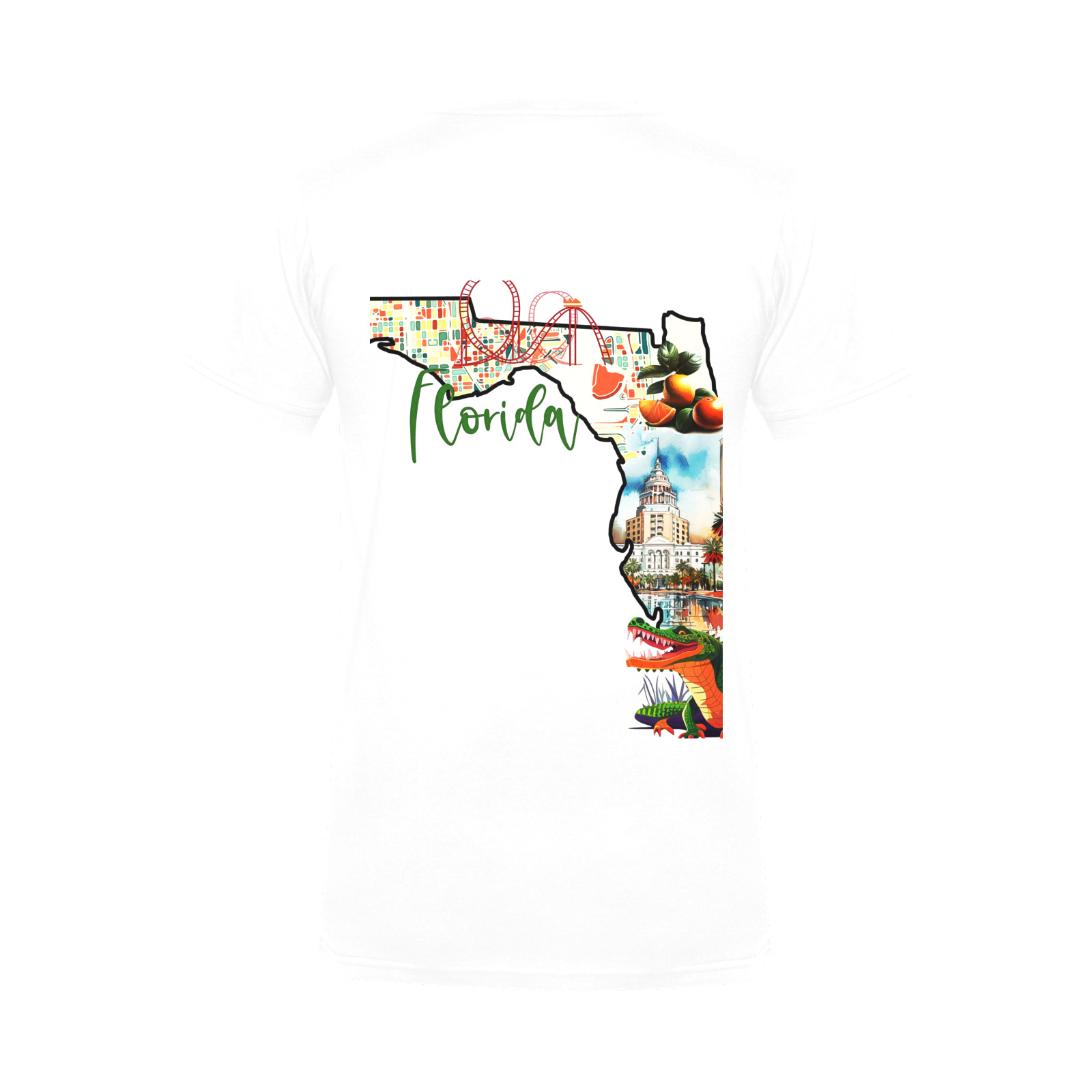 The State Of  Florida Men's V-Neck T-shirt (USA Size) (Model T10)