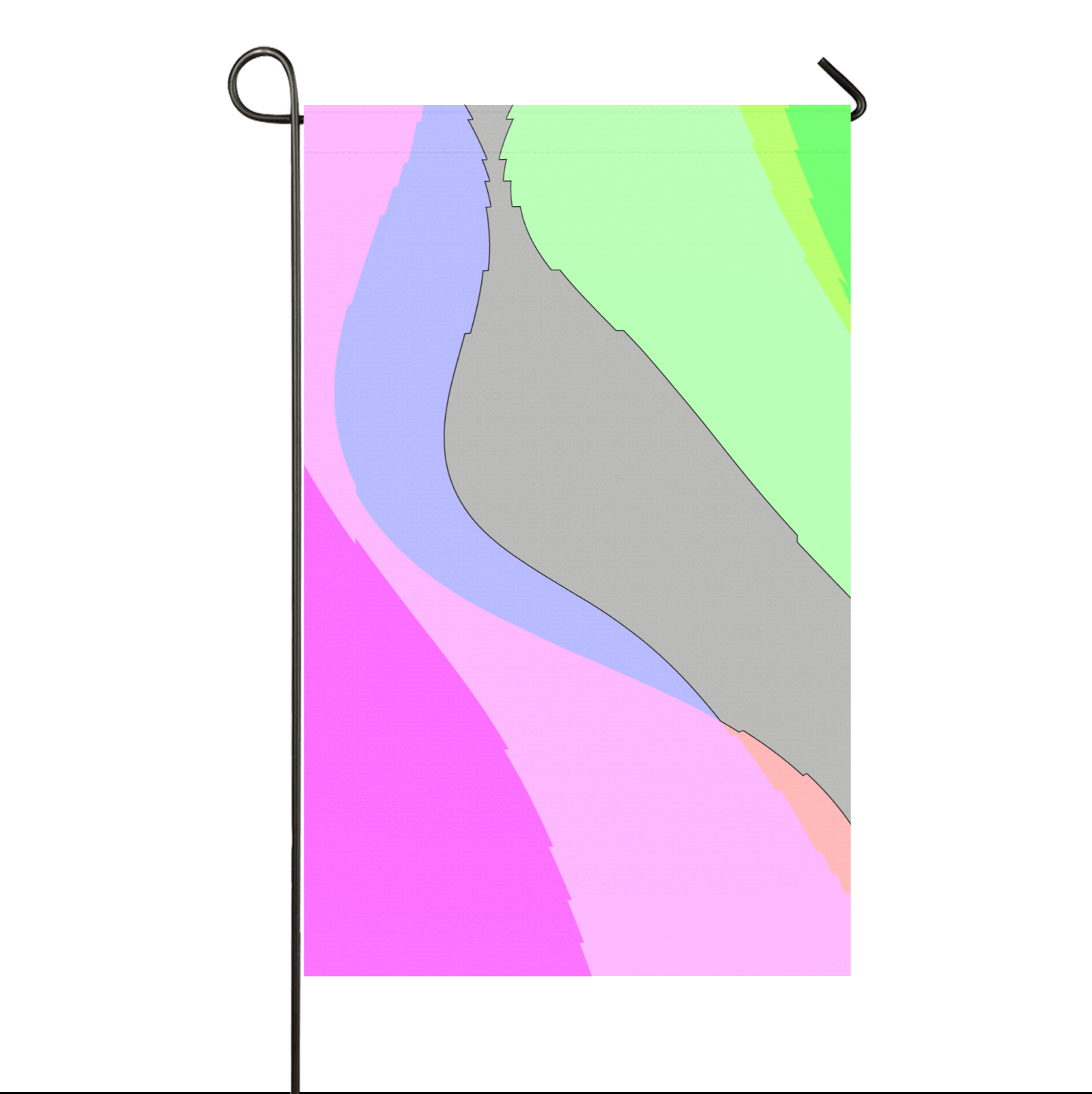 Abstract 703 - Retro Groovy Pink And Green Garden Flag 36''x60'' (Two Sides Printing)