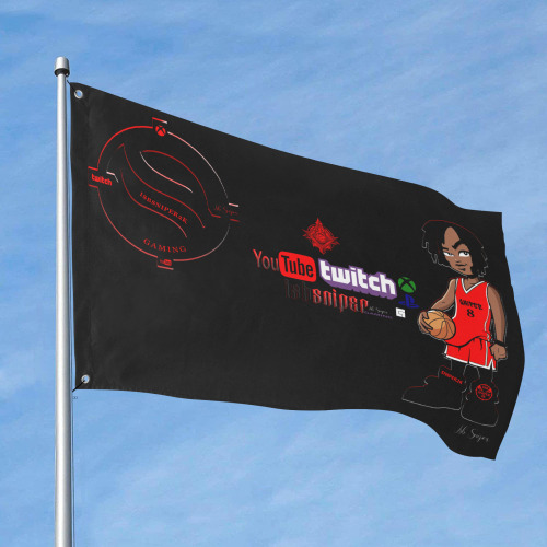 Gaming Flag sniper logo Custom Flag 6x4 Ft (72"x48") (One Side)