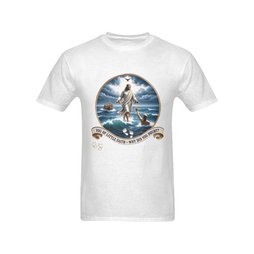 Ornate Walking On Water Illustration T-Shirt, Christian Easter Gift
