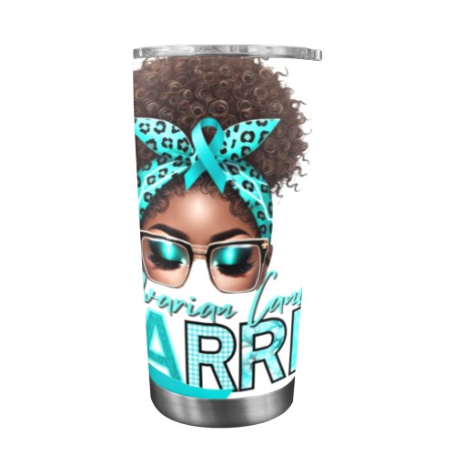 Ovarian Cancer Warrior 20oz Mobile Tumbler with Clear Slide Lid