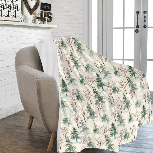 Winter trees Ultra-Soft Micro Fleece Blanket 70''x80''