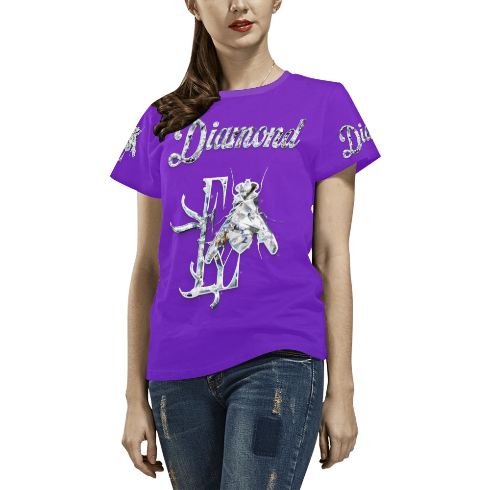 Diamond Collectable  Fly All Over Print T-Shirt for Women (USA Size) (Model T40)