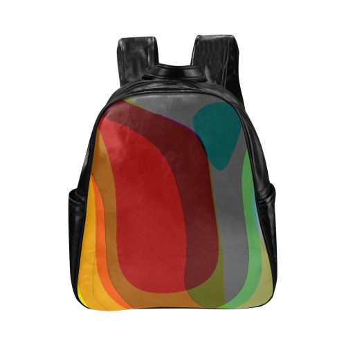 Colorful Abstract 118 Multi-Pockets Backpack (Model 1636)