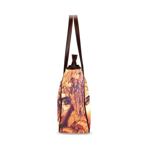 Lady with abstract background Tote Bag Classic Tote Bag (Model 1644)