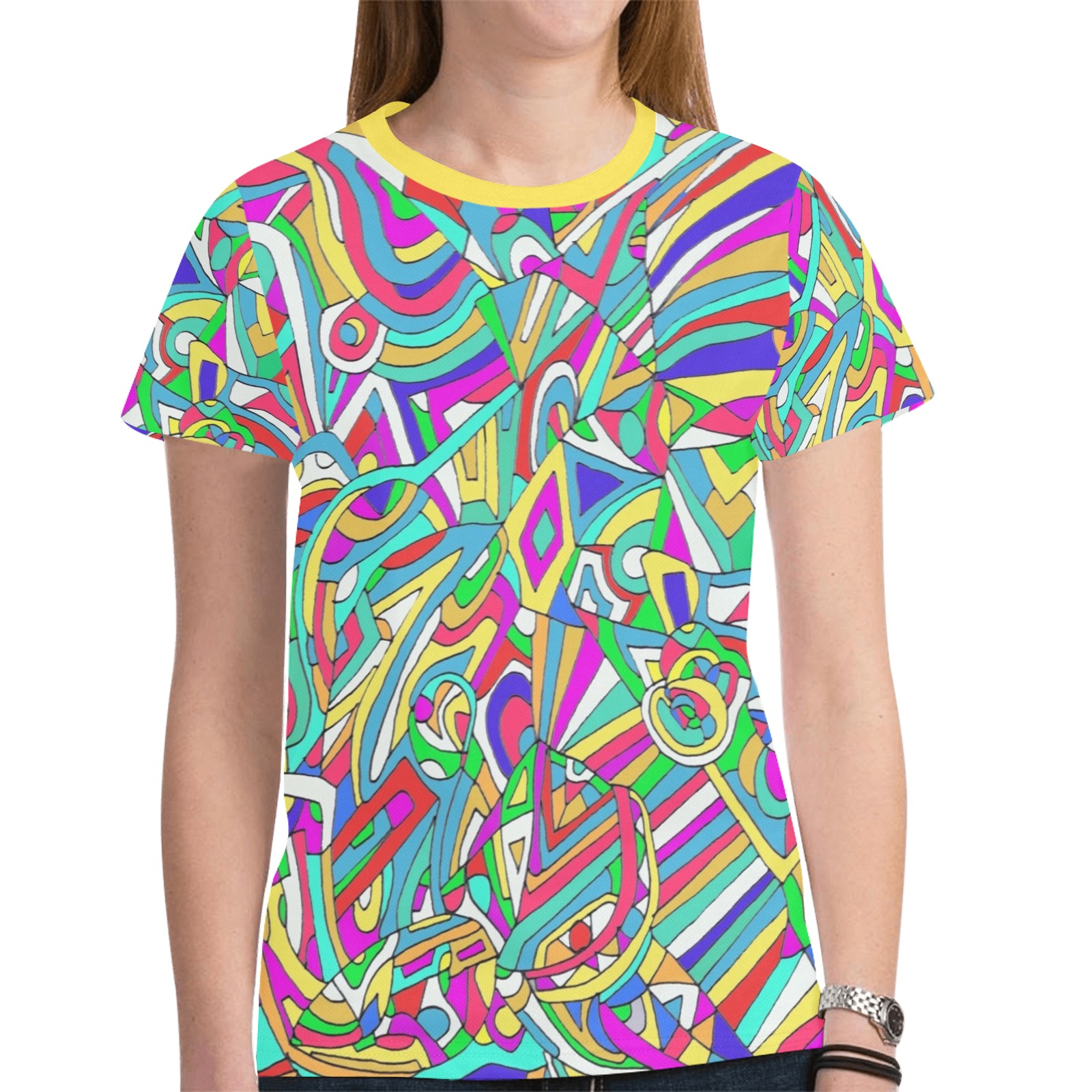 Abstract motion New All Over Print T-shirt for Women (Model T45)