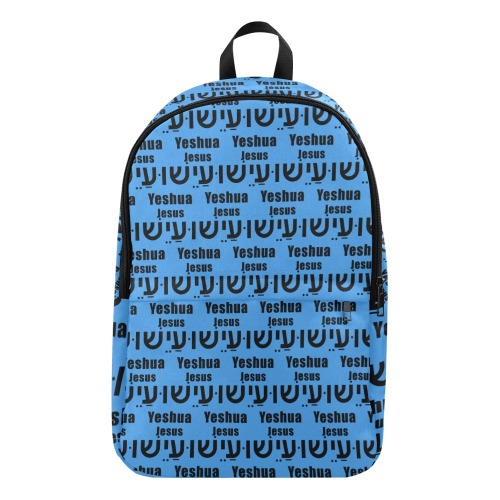Yeshua Bookbag Bright Blue (Blk text) Fabric Backpack for Adult (Model 1659)