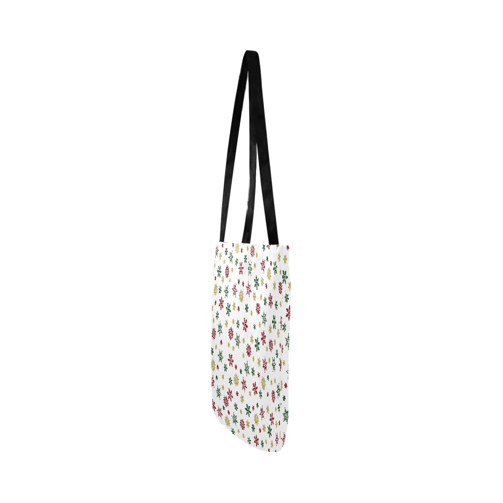 Snowflake Print Reusable Shopping Bag Model 1660 (Two sides)