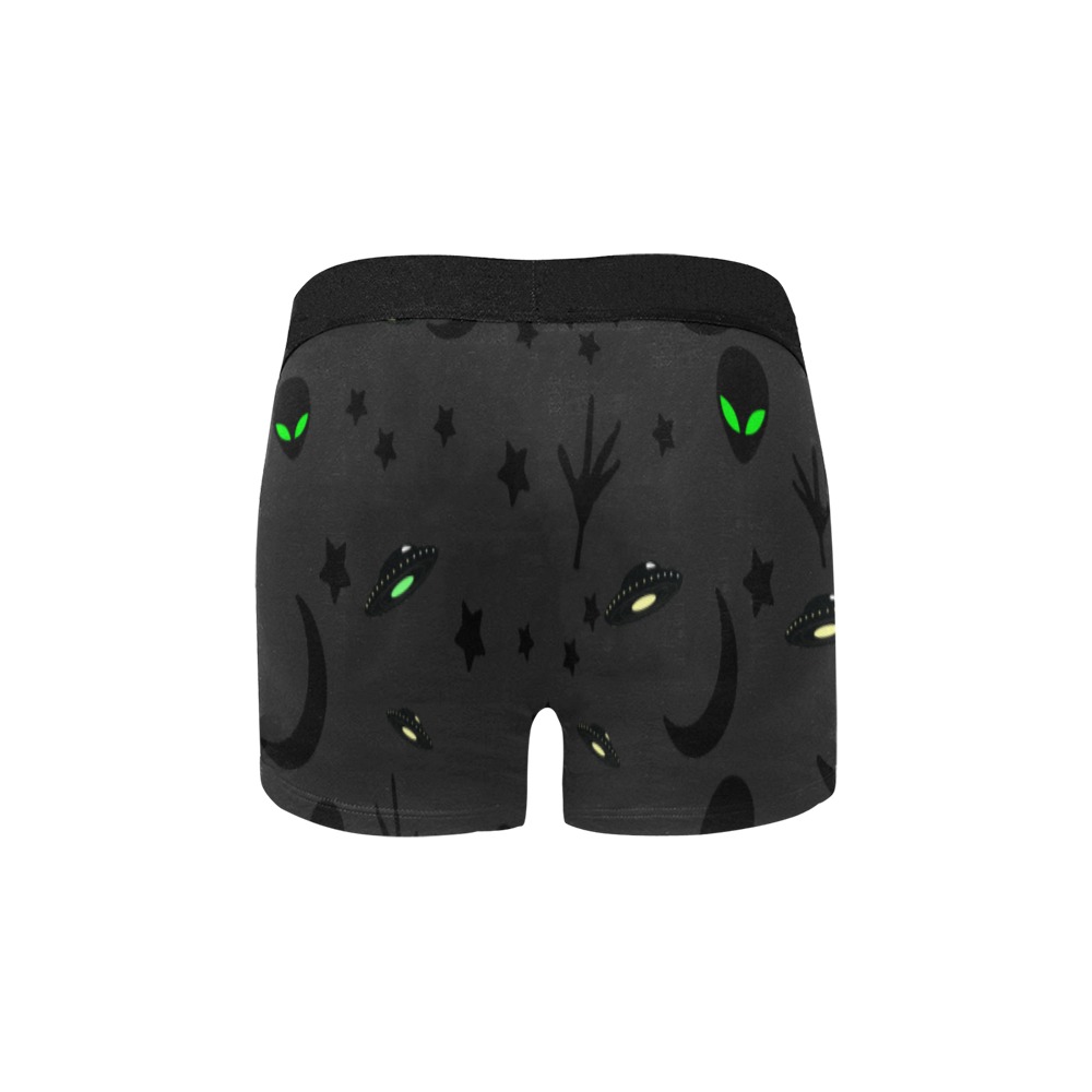 Aliens and Spaceships - Charcoal Men's All Over Print Boxer Briefs (Model L34)