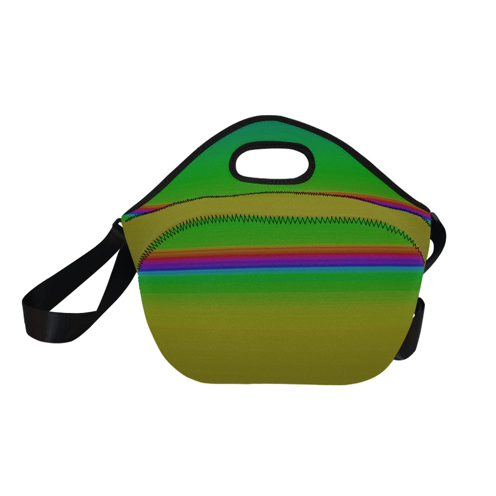 rainbow colours Neoprene Lunch Bag/Large (Model 1669)