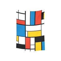 Mondrian De Stijl Modern Cotton Linen Wall Tapestry 40"x 60"