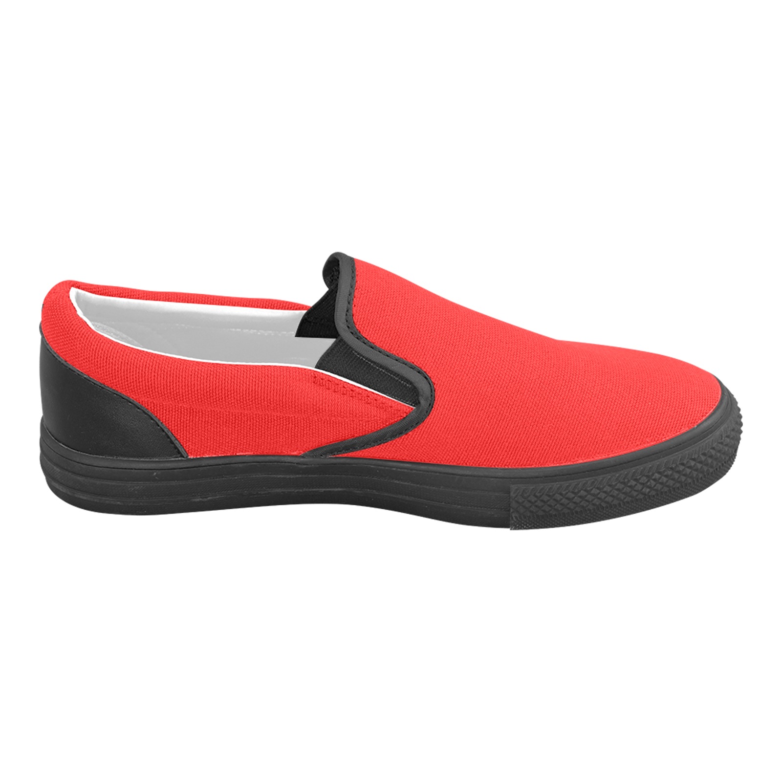 Merry Christmas Red Solid Color Men's Unusual Slip-on Canvas Shoes (Model 019)