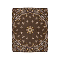 Bandanna Pattern Brown Ultra-Soft Micro Fleece Blanket 40"x50" (Thick)