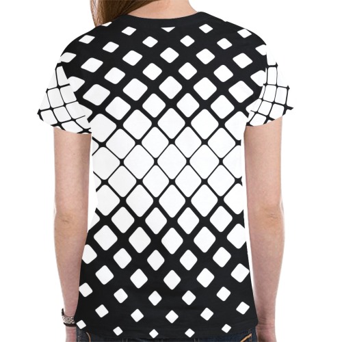 BLACK AND WHITE PATTERN New All Over Print T-shirt for Women (Model T45)
