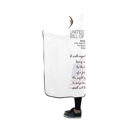 USA Bill Of Rights Second Amendment Arms Weapons Hooded Blanket 60''x50''