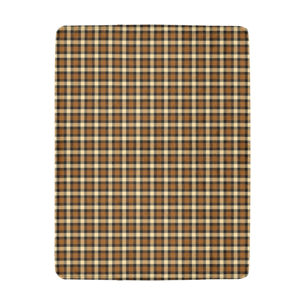 Autumn Brown Beige Plaid Ultra-Soft Micro Fleece Blanket 43"x56"