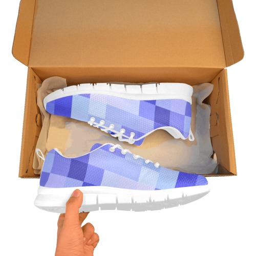 pixie-blue Men's Breathable Running Shoes (Model 055)