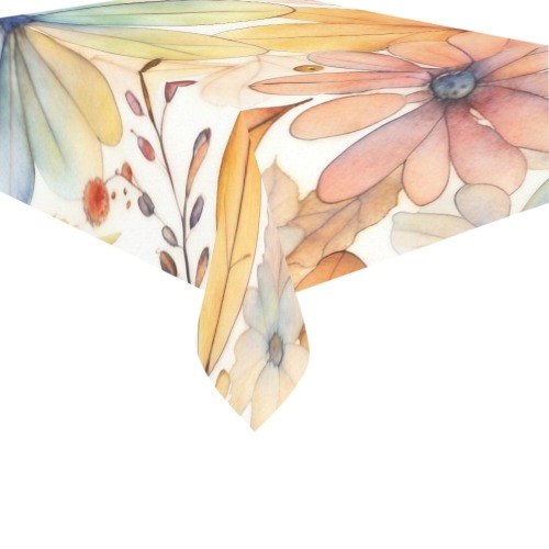 Watercolor Floral 2 Thickiy Ronior Tablecloth 90"x 60"