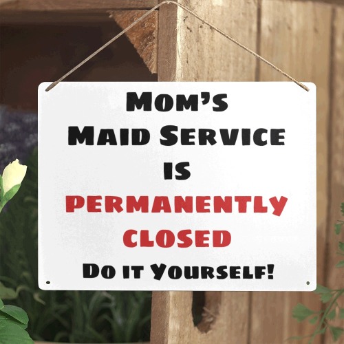 Maid's Service Closed Metal Tin Sign 16"x12"