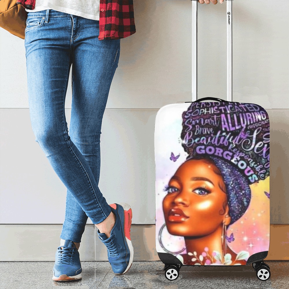 purple butterfly Luggage Cover/Small 18"-21"