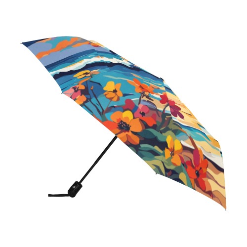 Peaceful sunset over the tropical ocean beach. Anti-UV Auto-Foldable Umbrella (U09)