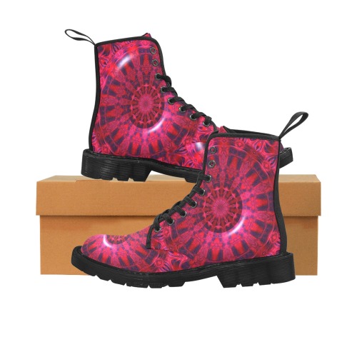 Rubies and Sapphires Kaleidoscope Mandala Abstract Martin Boots for Men (Black) (Model 1203H)