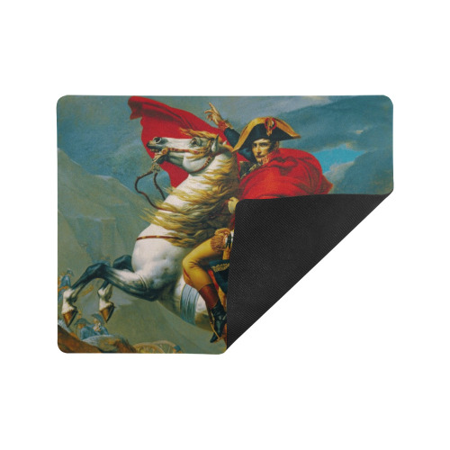 First Remastered Version of Napoleon Crossing The Alps by Jacques-Louis David Mousepad 18"x14"