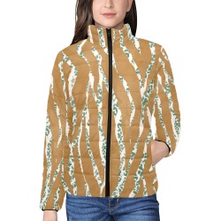 0085-WILD SKIN ANIMAL F Women's Stand Collar Padded Jacket (Model H41)