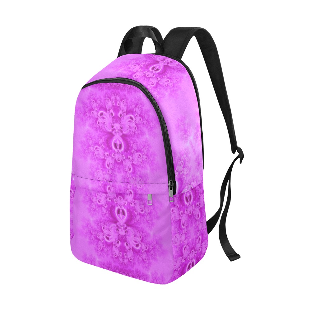 Soft Violet Flowers Frost Fractal Fabric Backpack for Adult (Model 1659)