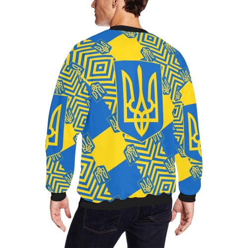 UKRAINE 2 Men's Oversized Fleece Crew Sweatshirt (Model H18)