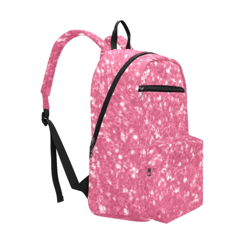 Magenta light pink red faux sparkles glitter Large Capacity Travel Backpack (Model 1691)